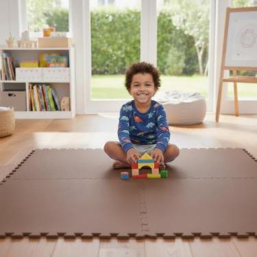 Imagem de Kit 12 Placas Tatame Tapete EVA 50x50cm 10mm Linha Econômica Piso Anti