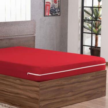 Imagem de Forro Cama Solteiro Box Capa Colchao Em Malha Zíper Luxo E
