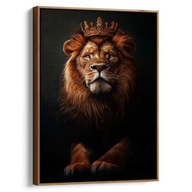 Imagem de Quadro decorativo Leão - Mioquadros, 120x80 cm, Tabaco