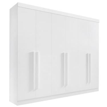 Imagem de Guarda Roupa Casal Da Vinci Plus 6 Portas de Abrir 6 Gavetas 100% MDF branco Móveis D'Doro