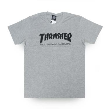 Imagem de Camiseta Thrasher Magazine Skate Mag - Cinza Mescla/Preto-Masculino