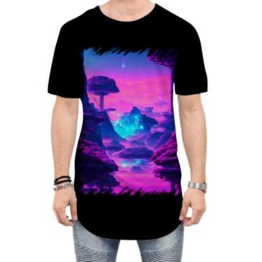 Imagem de Camiseta Longline Landscape Futuro Vaporwave 6 - Kasubeck Store®, P