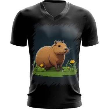 Imagem de Camiseta Gola V Capivara do Bem Animalzinho 1 - Kasubeck Store®, XG