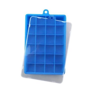 Imagem de Forma De Gelo De Silicone Com 24 Cavidades E Tampa Quadrada Incluída, 