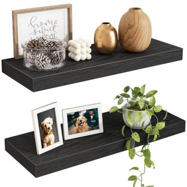 Imagem de Fixwal Prateleiras Flutuantes de Parede 40x14x3 cm Preto Conjunto com 