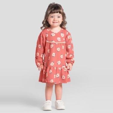 Imagem de Vestido infantil menina com estampa de flores Brandili-Feminino