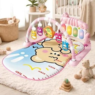 Imagem de Tapete de Atividades para Bebê Azul com Piano Musical Interativo e Arc