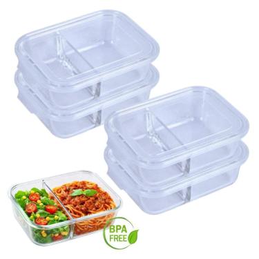 Imagem de KIT 4 Pote Vidro Hermético Grande 1000ml com Divisória Mor
