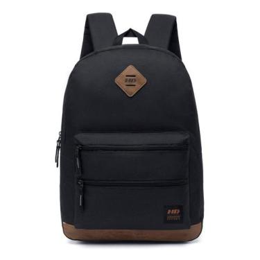 Imagem de Mochila Hd Escolar Masculina Juvenil Reforçada Preta Marrom, Preto
