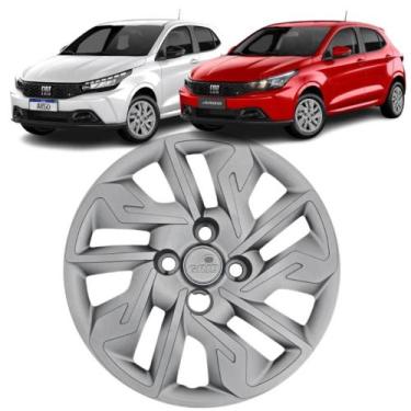 Imagem de 1 Calota Modelo Argo 2017 Aro 14 Polegadas Parafuso Cubo Baixo Grid