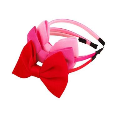 Imagem de Conjunto De 3 Faixas De Cabelo Com Laços De Tecido De 4 Polegadas Para