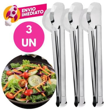 Imagem de Pegador Universal 29 Cm Tipo Pinça Em Aço Inox Premium Salada Petiscos