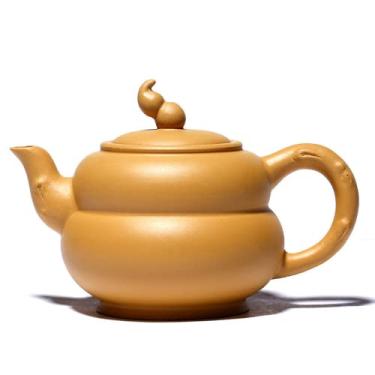 Imagem de XIALON Bule de chá doméstico de Kung Fu em formato de cabaça Yixing chinês roxo areia roxa 240 ml