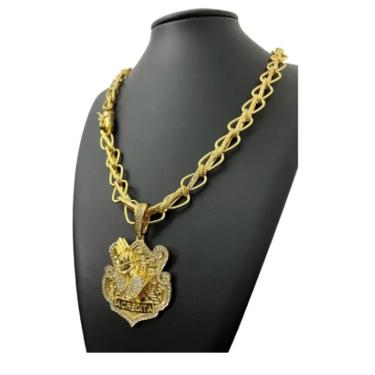 Imagem de Cordão Balão 13mm + Pingente Acredita Banhado A Ouro 18k