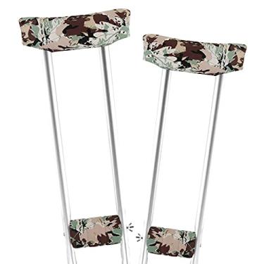 Imagem de YAUOLIVE Almofada de muleta, almofadas de axilas para muletas, capas de aperto de mão, capa de muleta, lavável (1 par) tamanho único multicolorido (cor CP01)