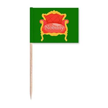 Imagem de Bandeiras de palito de dente para sofá com trono europeu aristocrático para decoração de festa