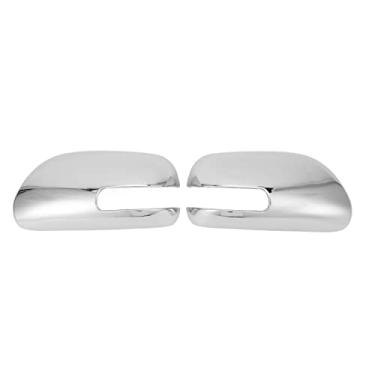 Imagem de Capa de espelho retrovisor lateral 2 peças capa de espelho de porta ABS cromado prata brilhante espelhos retrovisores laterais substituição para COROLLA CAMRY