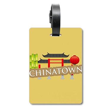Imagem de Bamboo Lantern Brown China Town Bolsa de mala etiqueta para cartão de bagagem