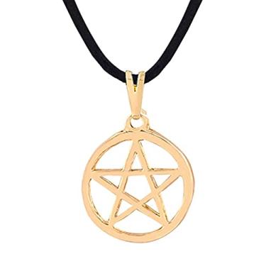 Imagem de Gargantilha Pentagrama com aro 25mm - Sunshine Cristais Cor:Ouro