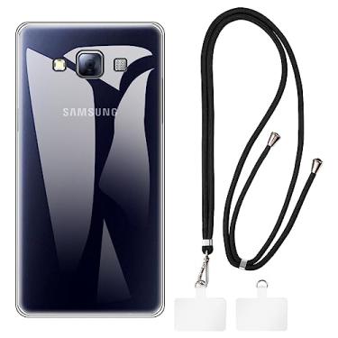 Imagem de Shantime Capa para Samsung Galaxy A5 2015 + cordões universais para celular, pescoço/alça macia de silicone TPU capa protetora para Samsung Galaxy A5 LTE (5 polegadas)