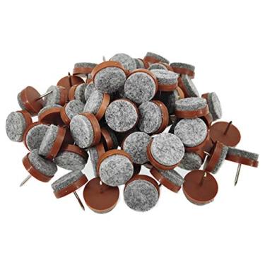 Imagem de Pacote com 40 protetores de piso de madeira para mesa de móveis, para pés e cadeiras de móveis, deslizantes, deslizantes, de feltro, resistentes, 18mm Brown(40pcs)