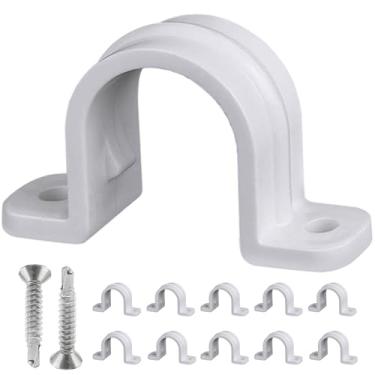 Imagem de Soimuk 10 conjuntos de braçadeiras de tubo, clipes de correia de tubo de PVC, braçadeiras de tubo de plástico de dois furos, braçadeiras de correia de conduíte (SCH 3/4 polegadas)