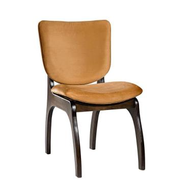 Imagem de Cadeira Estofada Irlanda 44 x 86 Cm Madeira Maciça Tabaco Suede Terracota L79 - RMI