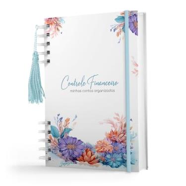 Imagem de Caderno De Controle Financeiro - Capa Dura - Floral Azul
