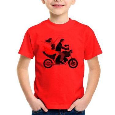 Imagem de Camiseta Infantil Moto Casal - Foca Na Moda