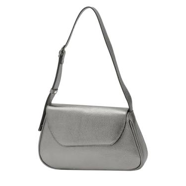 Imagem de Mariart Cosmos Bolsa Shoulder Feminina de Couro Bovino Legítimo (Onix)