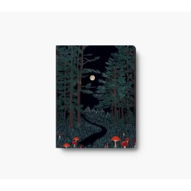 Imagem de DENIK - Moonrise Forest – Caderno Layflat de estética de 22,8 cm x 17,7 cm – 144 páginas pautadas – encadernação e design duráveis – Capa macia resistente à água – Feita com papel reciclado