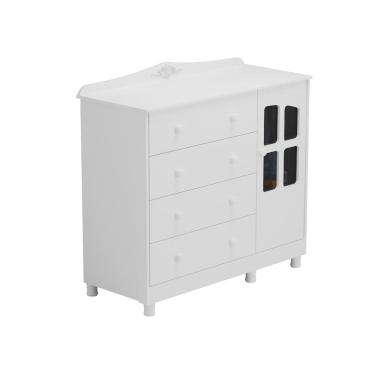 Imagem de Comoda Bebe Moveis Peroba Provençal Elo 04 gav 01 pt MDF
