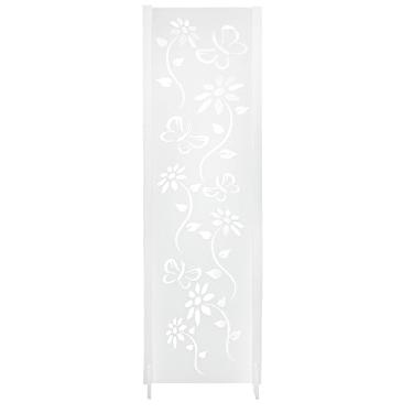 Imagem de 1 Biombo Pintado Divisoria Separador de Ambiente MDF Com Pés Preto ou Branco (Floral, Branco)