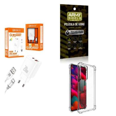 Imagem de Kit Carregador Turbo 20W + Capinha Motorola Edge 20 + Película de Vidr
