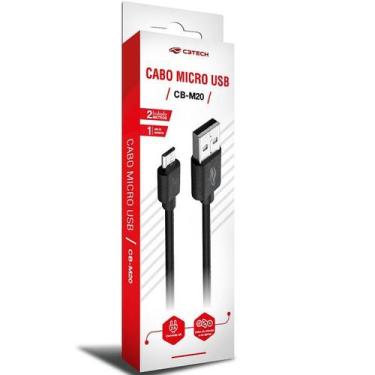 Imagem de Cabo USB X Micro USB 2M 2A CB-M20BK Preto C3 TECH - C3TECH