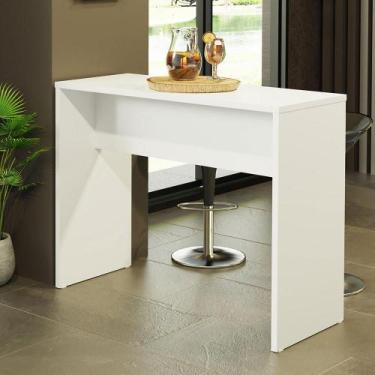 Imagem de Bancada para Cozinha Lux Madesa 115 cm - Branco, Branco
