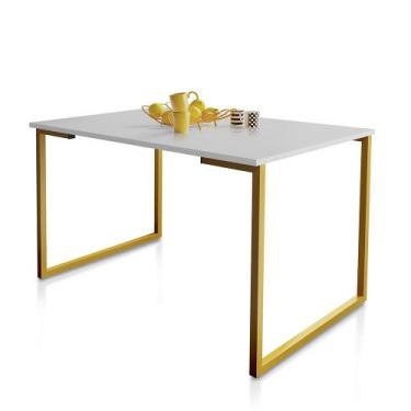 Imagem de Mesa de Jantar Steel Estilo Industrial Pés de Aço 120x80cm - Loja Doce