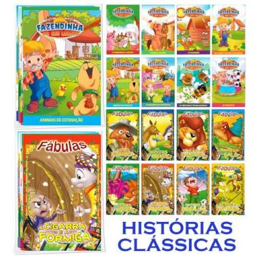 Imagem de Kit 16 Livros Infantis Fábulas Fazendinha Do Seu Lobato - Rideel  Bich