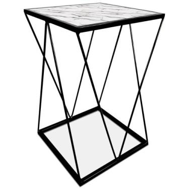 Imagem de Mesa De Canto Alta Modelo Industrial Wire Lateral Decoração Para Sala 