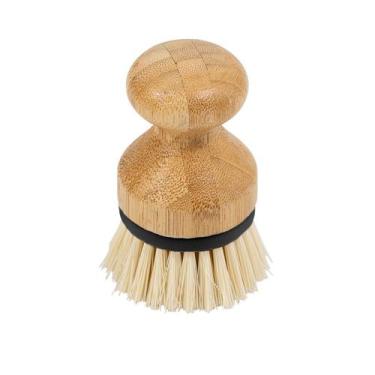 Imagem de Escova de limpeza redonda com pega de bambu - Oikos, U, PRETO