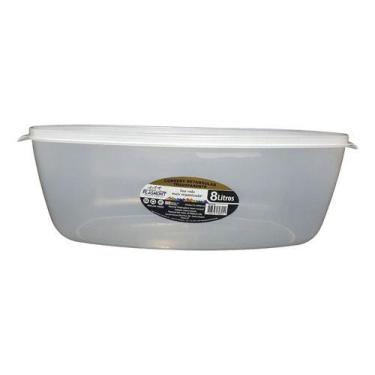 Imagem de Pote Conserv Retangular Transparente 8 Litros Vasilha  - Plasmont, Tra