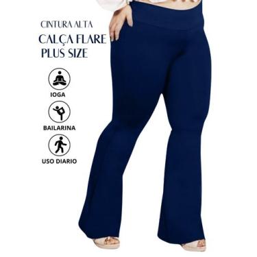 Imagem de Calça Flare Plus Size G1 G2 G3 G4 Boca De Sino Bailarina Cintura Bem A