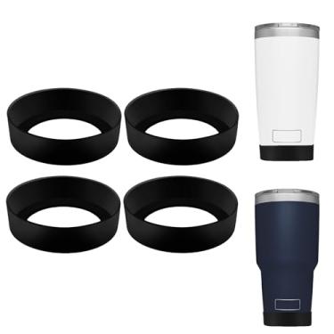 Imagem de ZEYIYER Capa de silicone para bota de 4 peças para YETI Tumbler 850.5 g 567.0 g, protetor inferior de garrafa de água, porta-copos antiderrapante para caneca de 7-7,5 cm inferior do copo isolado