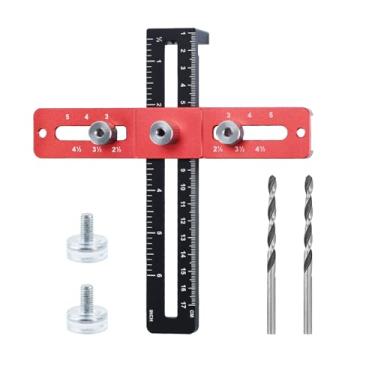 Imagem de Gabarito de cavilha de gabinete, ferramenta de modelo de alça de armário ajustável, ferramenta de gabinete para maçanetas, alças e puxadores, kit de ferramentas de guia de perfuração para instalação