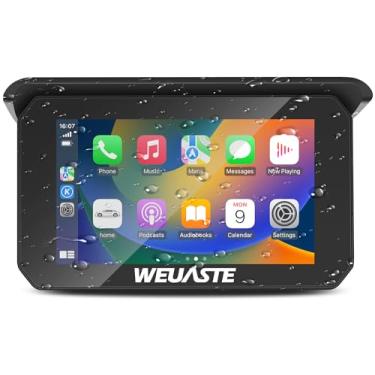 Imagem de Weuaste Tela de Toque Ips de 5 "Tela Apple Carplay Portátil para Motocicleta, Apple Car Play Sem Fio e Navegação Gps Automática Android Sem Fio para Motocicleta/Motocicleta, Bluetooth, À Prova D'Água,