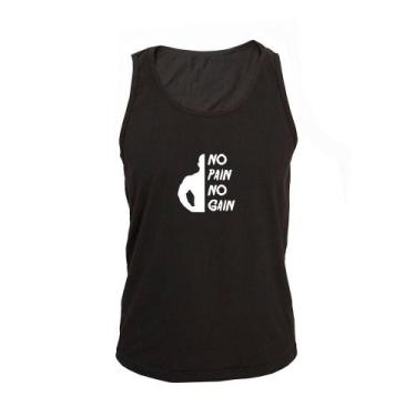 Imagem de Regata Masculina Algodão No Pain No Gain Básica - Ragor, P, Preto