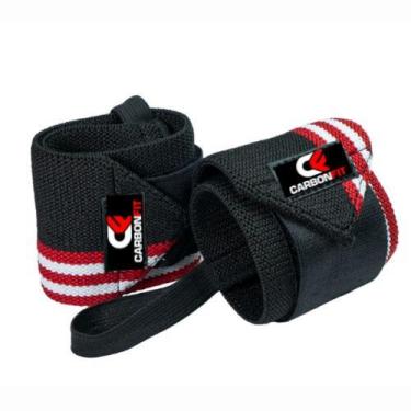 Imagem de Munhequeira carbonfitness, Pretolistraredwhite