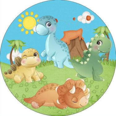Imagem de Painel De Festa Redondo 1,50x1,50 - Dinossauros Baby Cute 007 - Via Co