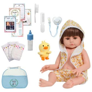 Imagem de Bebê Reborn Menino Saída de Banho Pato Enxoval Completo - Cegonha Rebo