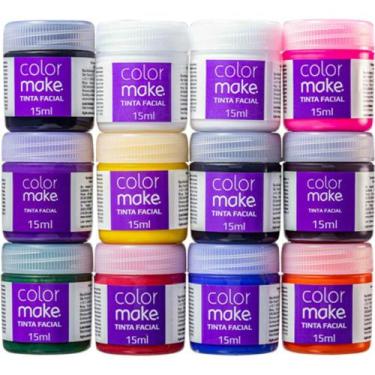 Imagem de Pintura Facial Líquida 12 Cores Sortidas 15ML  Caixa com 12 Unidades -